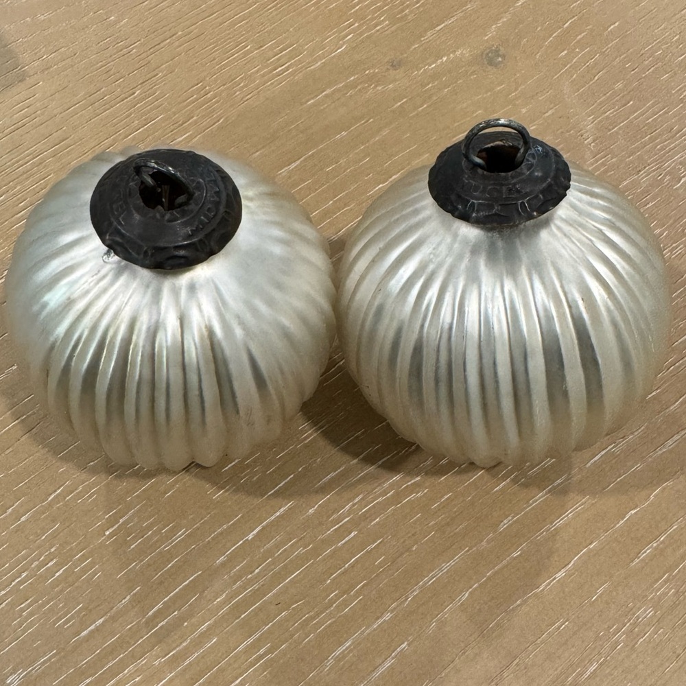Pair of Vintage Midwest Kugel Ornaments